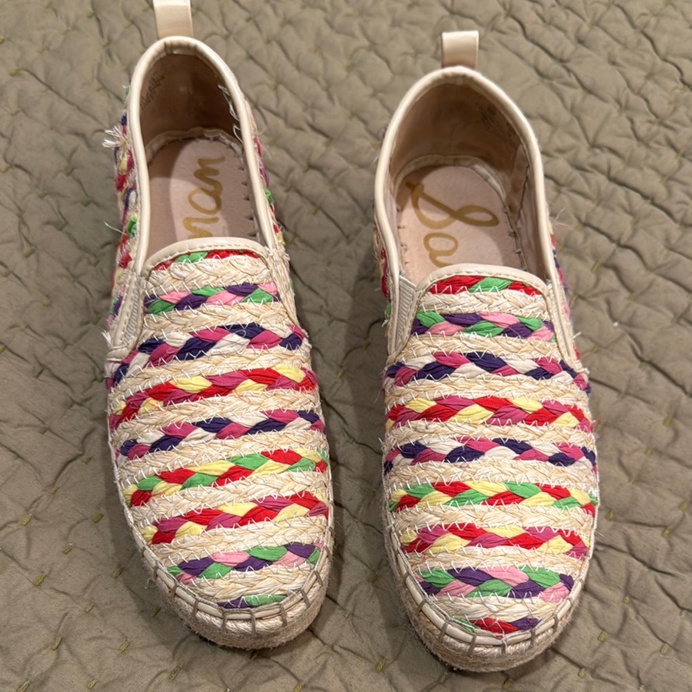 Sam Edelman Multicolor Woven Slip-On Shoes size 8
